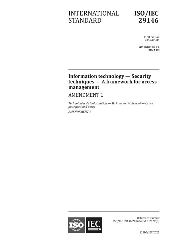Cover ISO/IEC 29146:2016/AMD1:2022